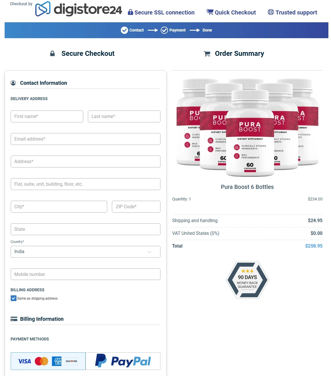 Secure Checkout Form